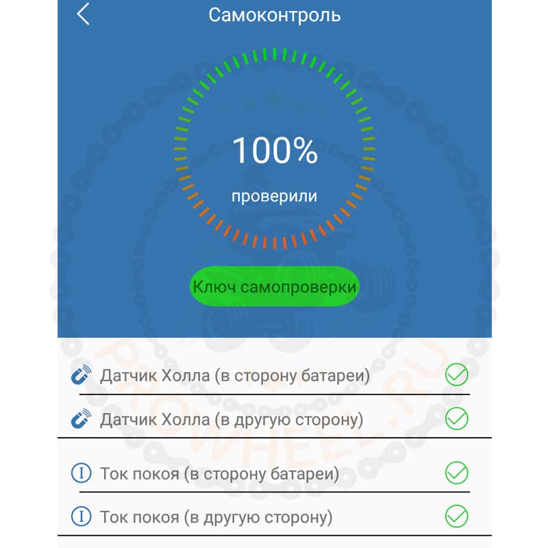 приложение позволяет проверить ключевые узлы гироскутера